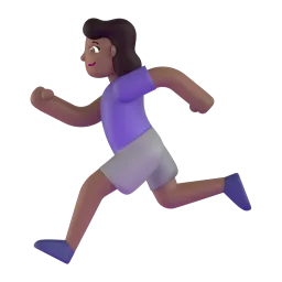 Woman Running: Medium-Dark Skin Tone emoji on Microsoft