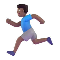 Man Running: Medium-Dark Skin Tone emoji on Microsoft