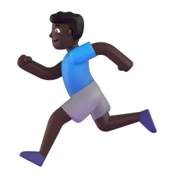 Man Running: Dark Skin Tone emoji on Microsoft