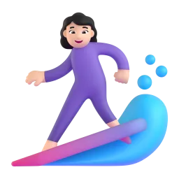 Woman Surfing: Light Skin Tone emoji on Microsoft