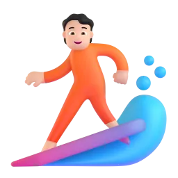Person Surfing: Light Skin Tone emoji on Microsoft