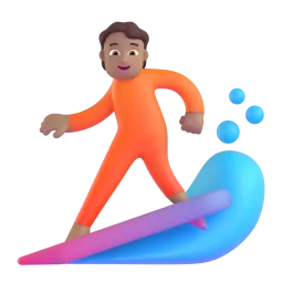 Person Surfing: Medium-Light Skin Tone emoji on Microsoft