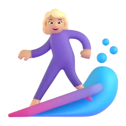 Woman Surfing: Medium Skin Tone emoji on Microsoft