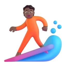 Emoji Personne faisant du surf : peau mate sur Microsoft