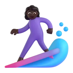 Emoji Wanita meluncur air: ton kulit gelap pada Microsoft