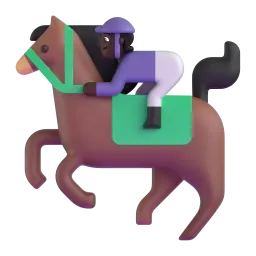 Horse Racing: Dark Skin Tone emoji on Microsoft