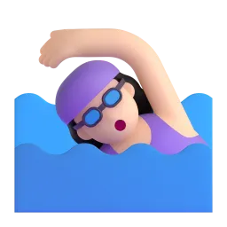 Woman Swimming: Light Skin Tone emoji on Microsoft