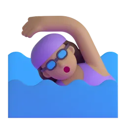 Woman Swimming: Medium-Light Skin Tone emoji on Microsoft