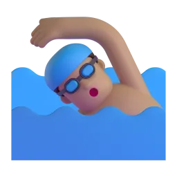 Man Swimming: Medium-Light Skin Tone emoji on Microsoft