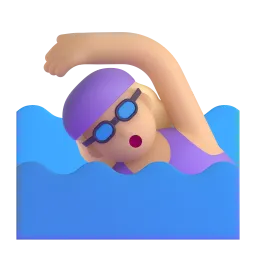 Woman Swimming: Medium Skin Tone emoji on Microsoft
