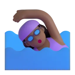 Emoji Wanita berenang: warna kulit gelap-sedang di Microsoft