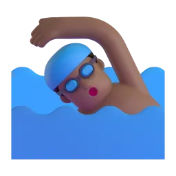 Emoji Nuotatore: carnagione abbastanza scura su Microsoft