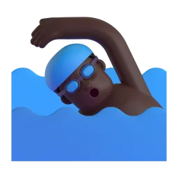 Man Swimming: Dark Skin Tone emoji on Microsoft