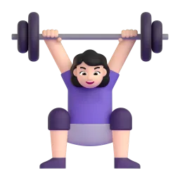 Woman Lifting Weights: Light Skin Tone emoji on Microsoft