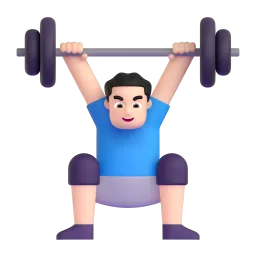Man Lifting Weights: Light Skin Tone emoji on Microsoft