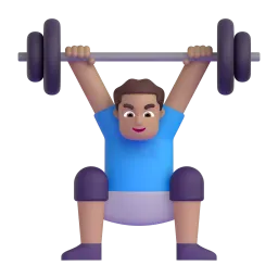 Man Lifting Weights: Medium-Light Skin Tone emoji on Microsoft