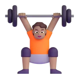 Person Lifting Weights: Medium-Light Skin Tone emoji on Microsoft