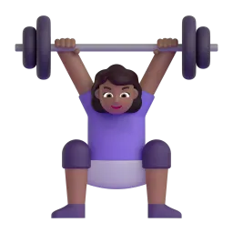 Gewichtheberin: mitteldunkle Hautfarbe-Emoji auf Microsoft