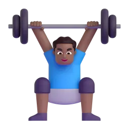 Man Lifting Weights: Medium-Dark Skin Tone emoji on Microsoft