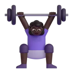 Woman Lifting Weights: Dark Skin Tone emoji on Microsoft