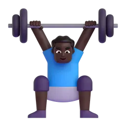 Man Lifting Weights: Dark Skin Tone emoji on Microsoft