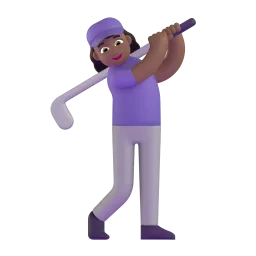 Woman Golfing: Medium-Dark Skin Tone emoji on Microsoft