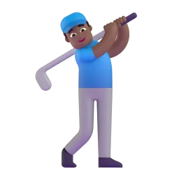 Man Golfing: Medium-Dark Skin Tone emoji on Microsoft