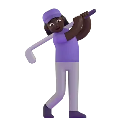 Emoji Mulher golfista: pele escura no Microsoft