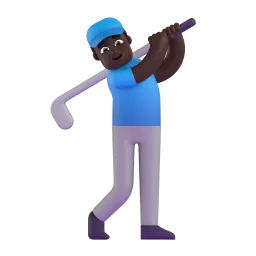 Man Golfing: Dark Skin Tone emoji on Microsoft
