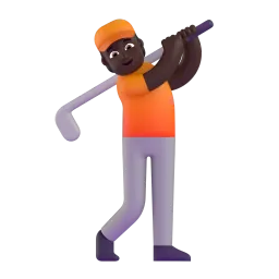 Golfer(in): dunkle Hautfarbe-Emoji auf Microsoft