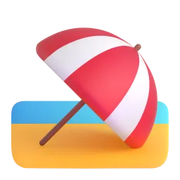 Emoji Spiaggia con ombrellone su Microsoft