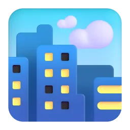 Stadsgezicht-emoji op Microsoft