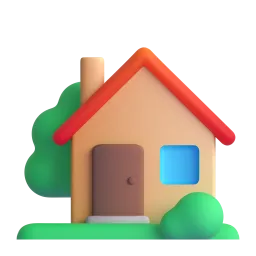 Emoji Rumah dengan taman pada Microsoft