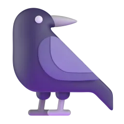 Black Bird emoji on Microsoft