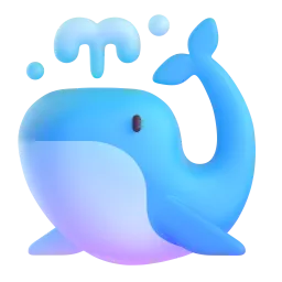Blasender Wal-Emoji auf Microsoft