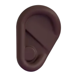 Ear: Dark Skin Tone emoji on Microsoft