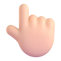 Nach oben weisender Zeigefinger von hinten: helle Hautfarbe-Emoji auf Microsoft