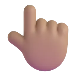 Backhand Index Pointing Up: Medium-Light Skin Tone emoji on Microsoft