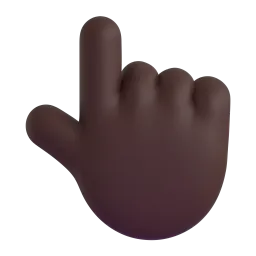 Backhand Index Pointing Up: Dark Skin Tone emoji on Microsoft