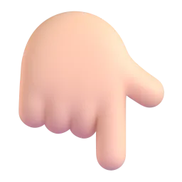 Nach unten weisender Zeigefinger: helle Hautfarbe-Emoji auf Microsoft