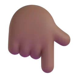 Backhand Index Pointing Down: Medium-Dark Skin Tone emoji on Microsoft