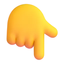 Emoji Jari telunjuk belakang tangan tuding ke bawah pada Microsoft