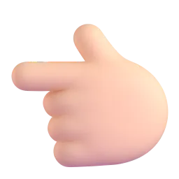 Nach links weisender Zeigefinger: helle Hautfarbe-Emoji auf Microsoft