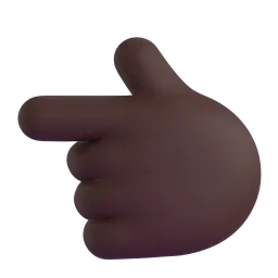 Backhand Index Pointing Left: Dark Skin Tone emoji on Microsoft