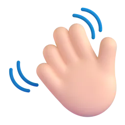 Waving Hand: Light Skin Tone emoji on Microsoft