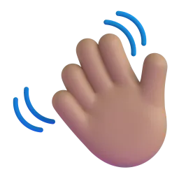 Waving Hand: Medium-Light Skin Tone emoji on Microsoft