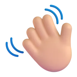 Waving Hand: Medium Skin Tone emoji on Microsoft