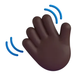 Emoji Lambai tangan: ton kulit gelap pada Microsoft