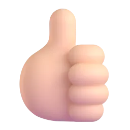 Emoji Pollice in su: carnagione chiara su Microsoft