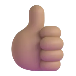 Thumbs Up: Medium-Light Skin Tone emoji on Microsoft